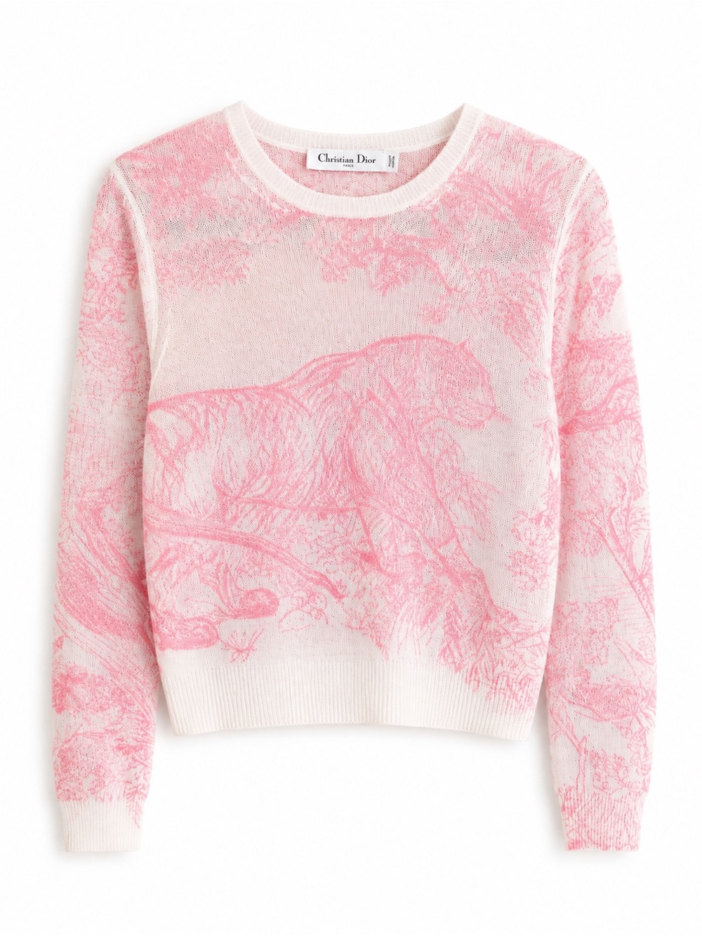 🚩steal Dior Cream and Pink Scenic Crewneck Sweater